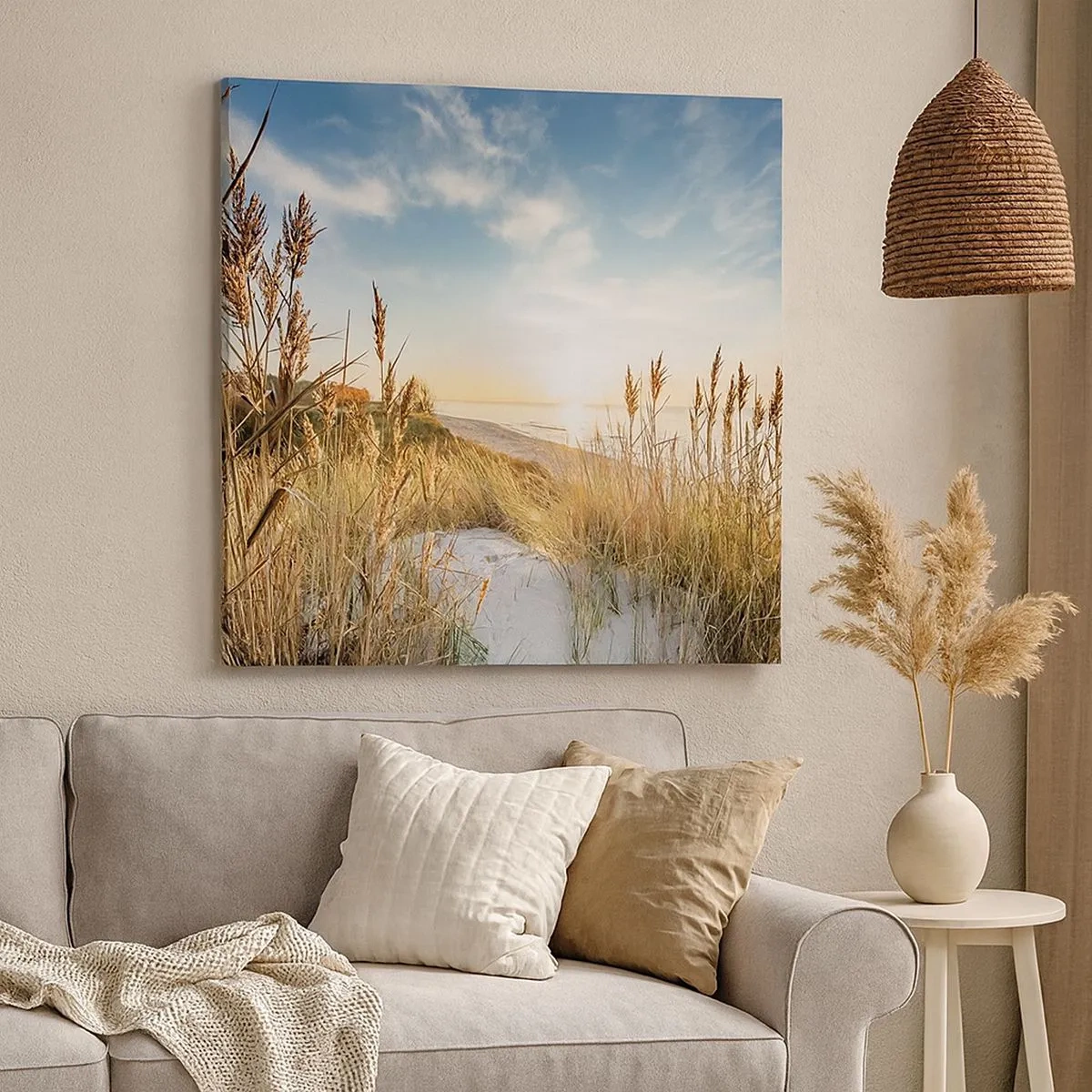 Schilderen op canvas - Noord strand - 30x30 cm