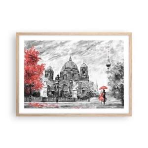 Een poster in een licht eiken lijst - Berlijn bijeenkomst - 70x50 cm