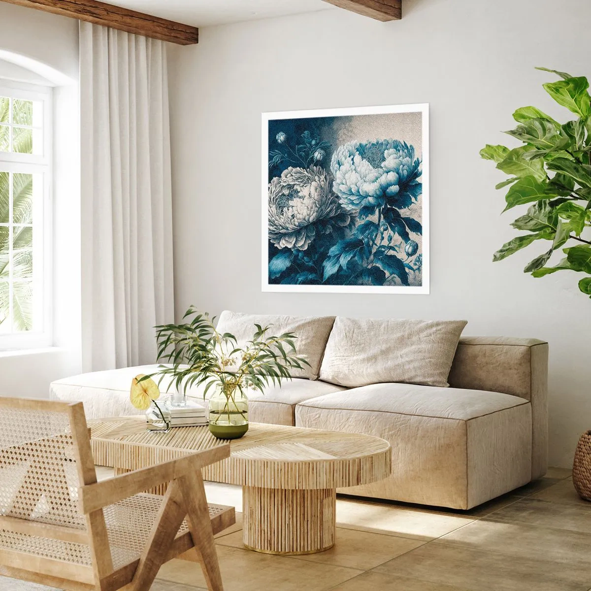 Poster - Bij elkaar passend paar - 60x60 cm