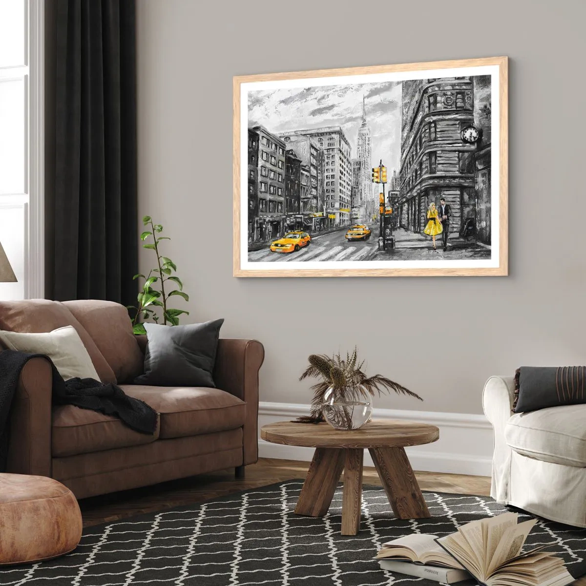 Een poster in een licht eiken lijst - Een verhaal uit New York - 50x40 cm