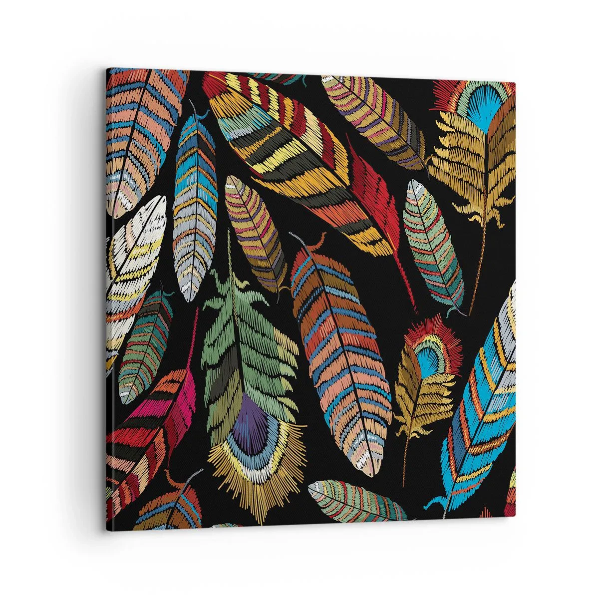 Schilderen op canvas - Het vogelcarnaval - 60x60 cm