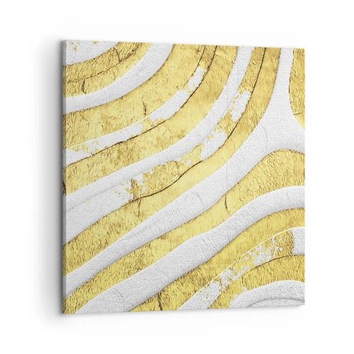 Schilderen op canvas - Compositie in wit en goud - 60x60 cm