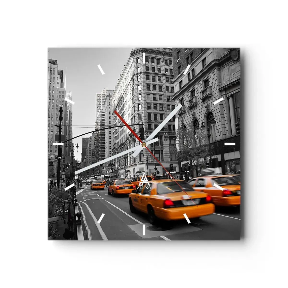 Wandklok - Klok - De zonnen van grote steden - 40x40 cm