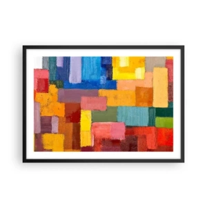 Poster in een zwarte lijst - Elk is anders, allemaal kleurrijk - 70x50 cm