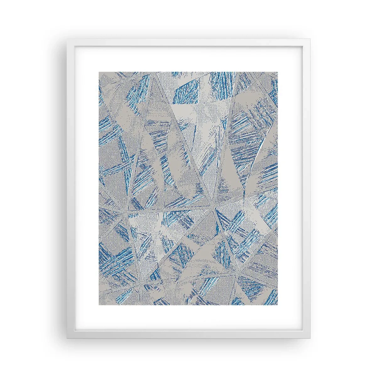 Poster in een witte lijst - In een blauwgrijs labyrint - 40x50 cm