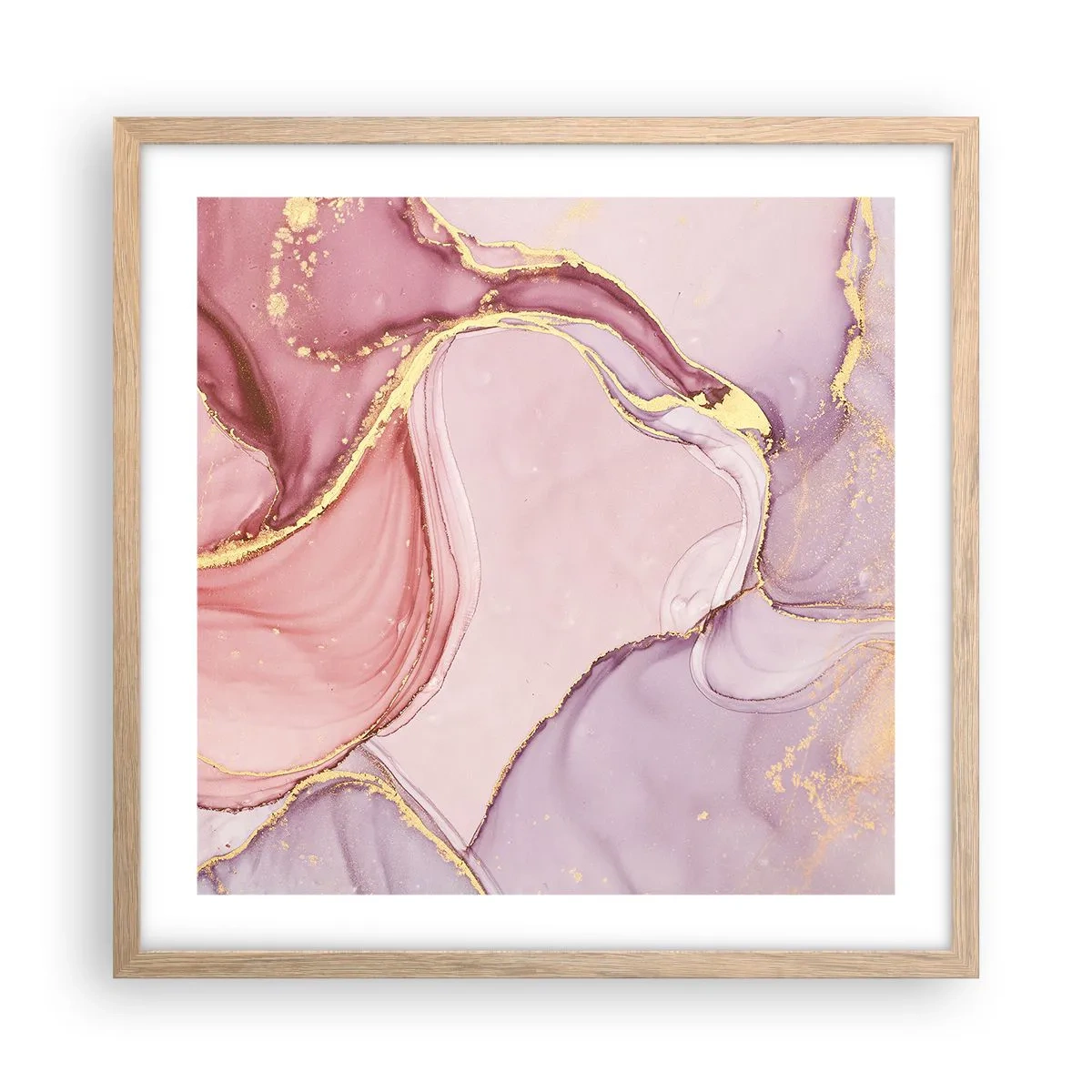 Een poster in een licht eiken lijst - Een streling van kleuren - 50x50 cm