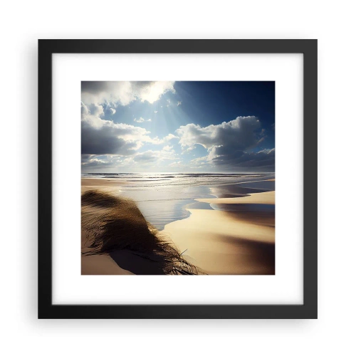 Poster in een zwarte lijst - Strand, wild strand - 30x30 cm