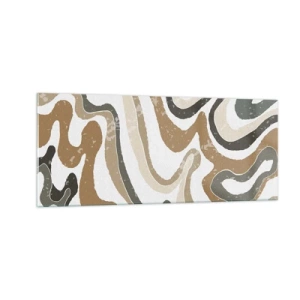 Schilderen op glas - Meanders van aardekleuren - 100x40 cm