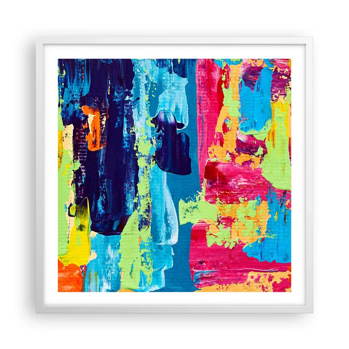 Poster in een witte lijst - Het leven is mooi! - 60x60 cm