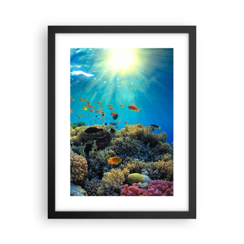 Poster in een zwarte lijst - Onderwater schatten - 30x40 cm