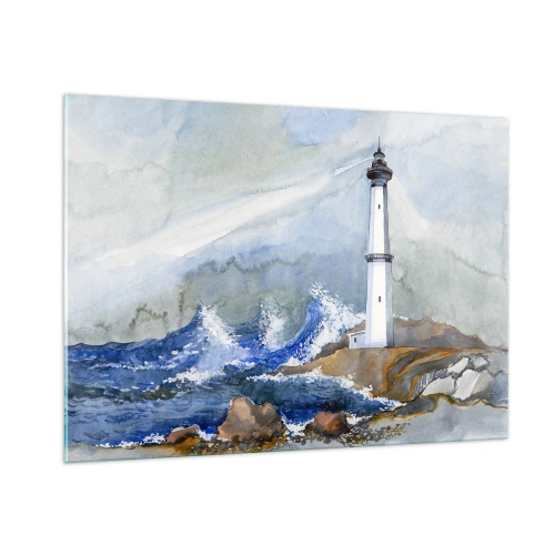 Schilderen op glas - Tegen de duisternis en de storm - 100x70 cm