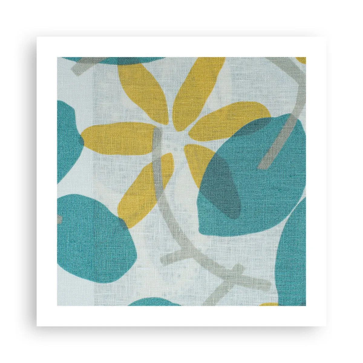 Poster - Tussen de azuurblauwe bladeren - 50x50 cm