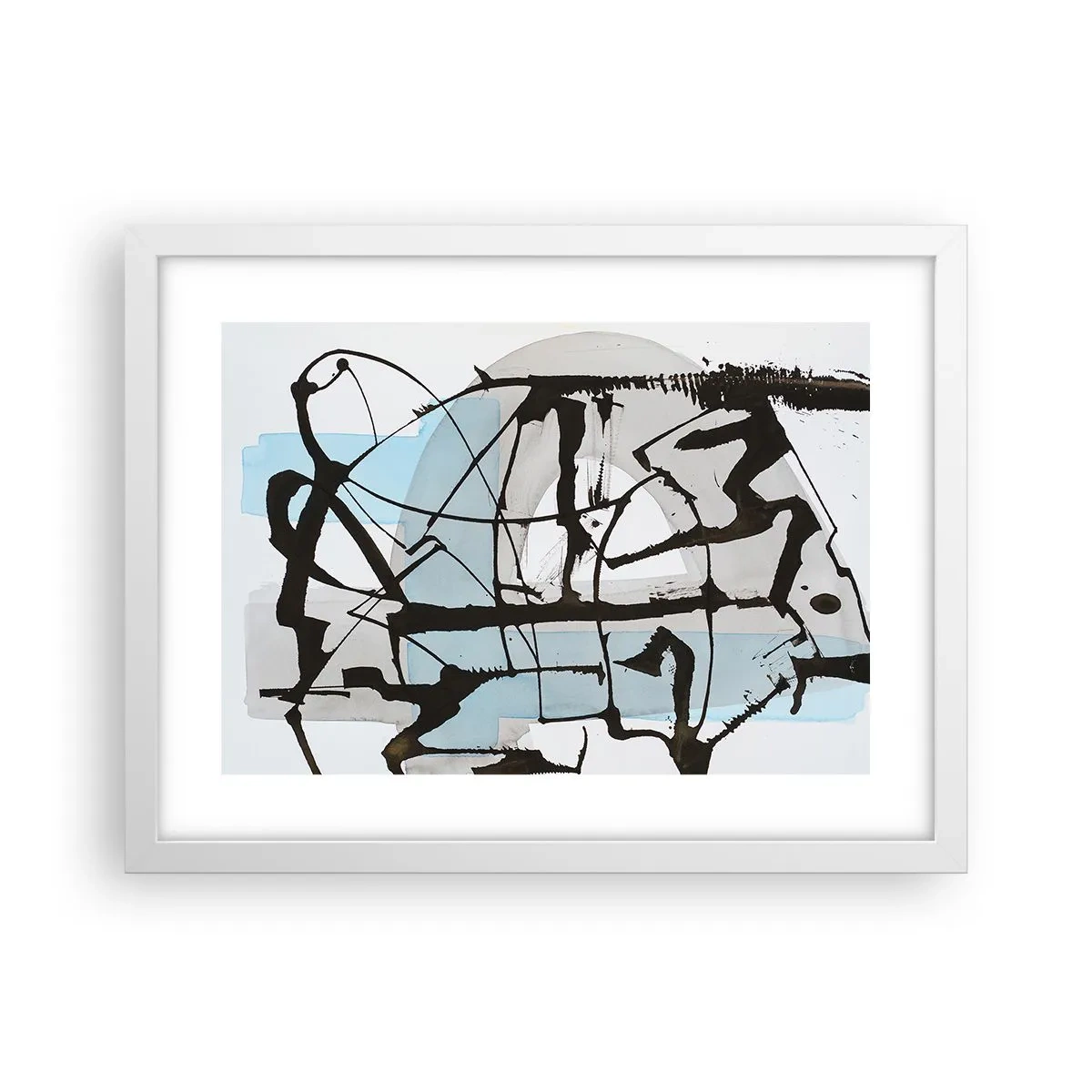 Poster in een witte lijst - Toch blauw - 40x30 cm