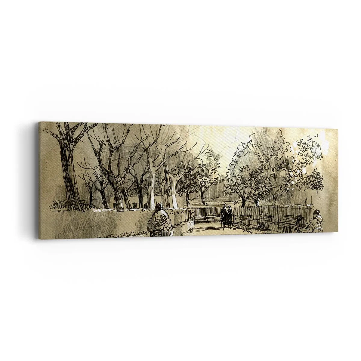 Schilderen op canvas - Een moment gestopt met een veer - 90x30 cm