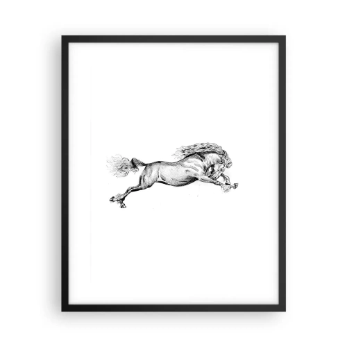 Poster in een zwarte lijst - Vastgehouden in galop - 40x50 cm
