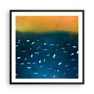 Poster in een zwarte lijst - Vakantie spel - 60x60 cm