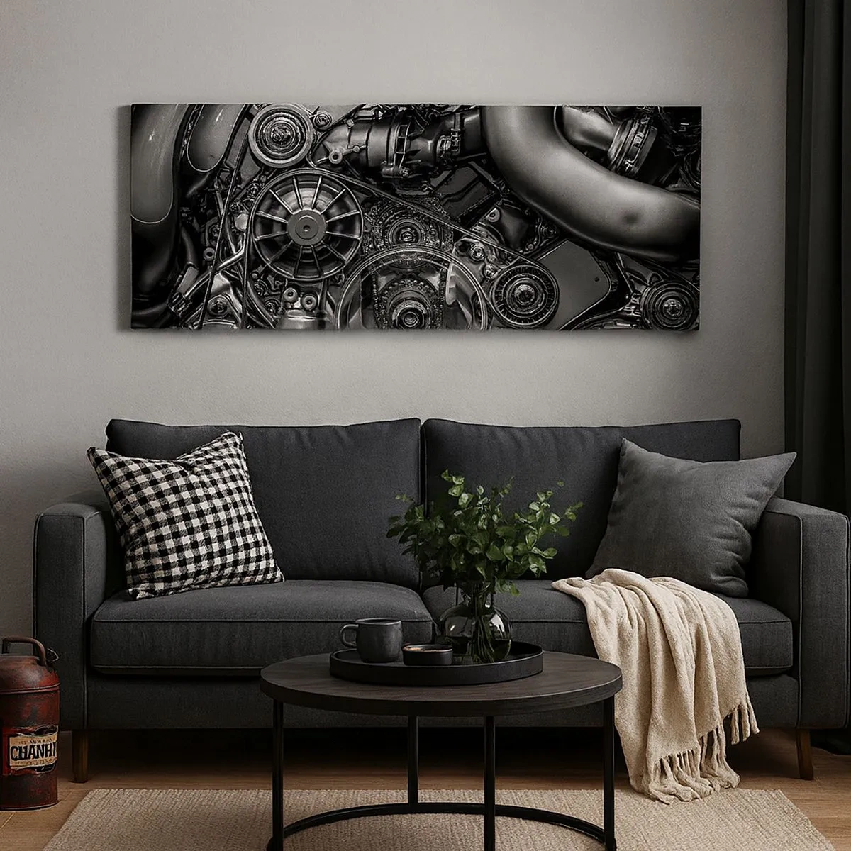 Schilderen op canvas - De poëzie van mechanica - 100x40 cm