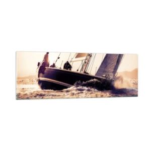 Schilderen op glas - Zeil, matroos - 90x30 cm