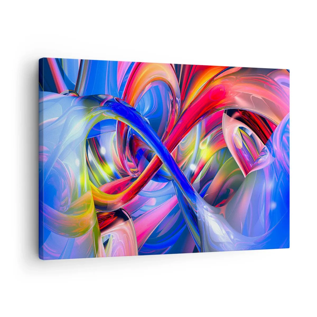 Schilderen op canvas - Abstracte, kleurrijke geometrische composities in dynamische vormen - 70x50cm - Een dans van kleuren - Moderne wanddecoratie voor woonkamer en slaapkamer ARTTOR
