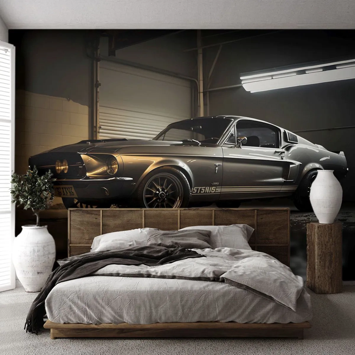 Fotobehang Premium Sand - Terug naar het verleden - Sportwagen, Retro, Klassiek - 100x70 cm