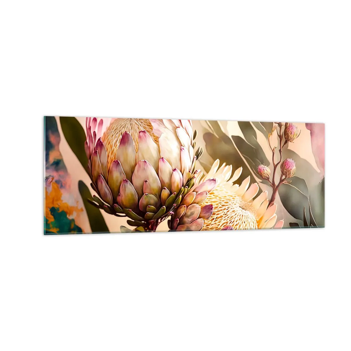 Schilderen op glas - Teeder omarmd - 140x50 cm