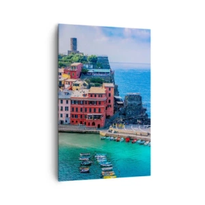 Schilderen op canvas - Mediterrane magische stad - 80x120 cm