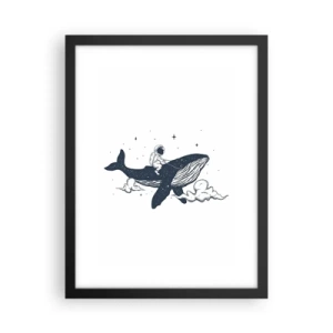 Poster in een zwarte lijst - Ruimte avontuur - 30x40 cm