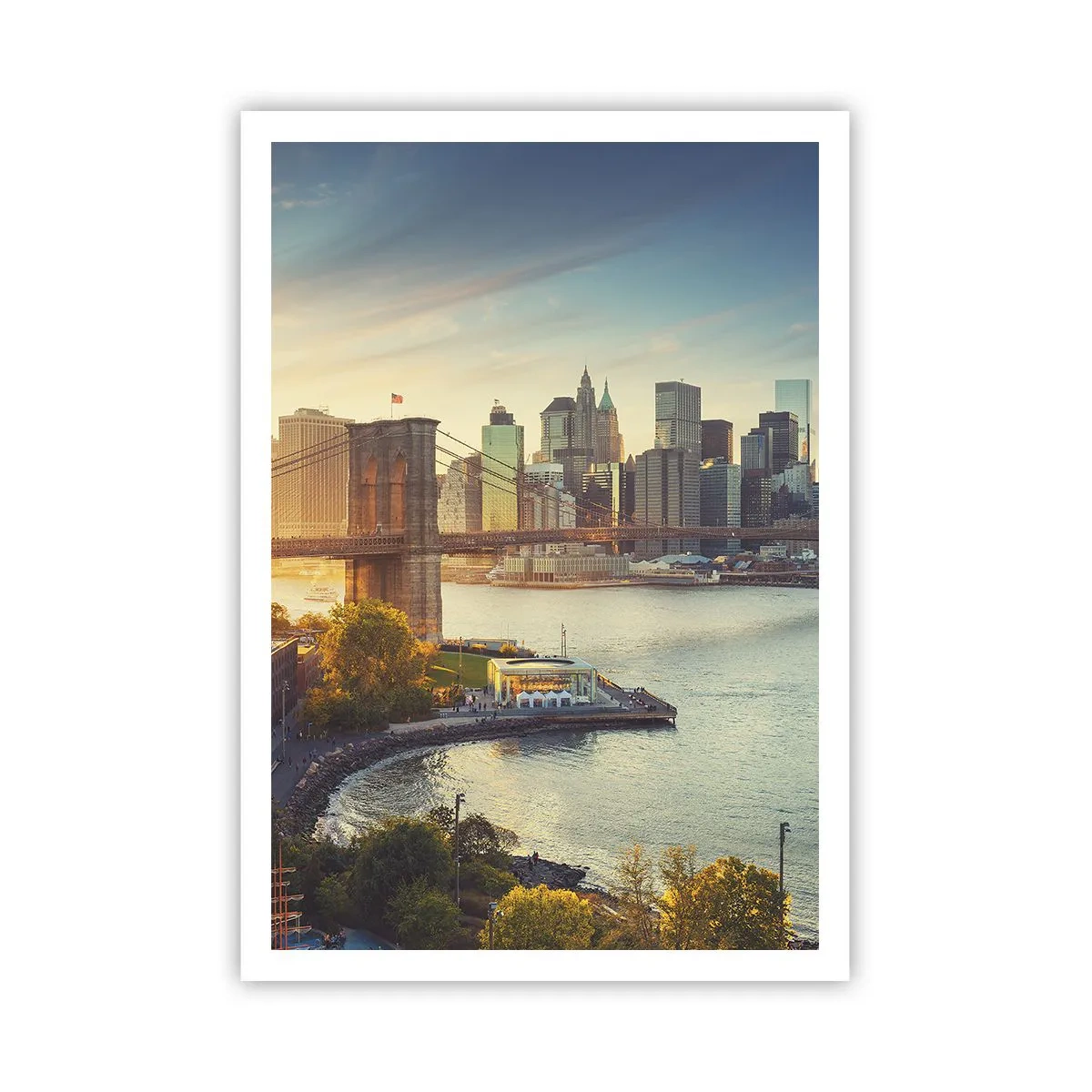 Poster - Dageraad in de grote stad - 70x100 cm