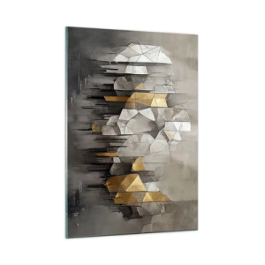 Schilderen op glas - Compositie van ijs en licht - 50x70 cm