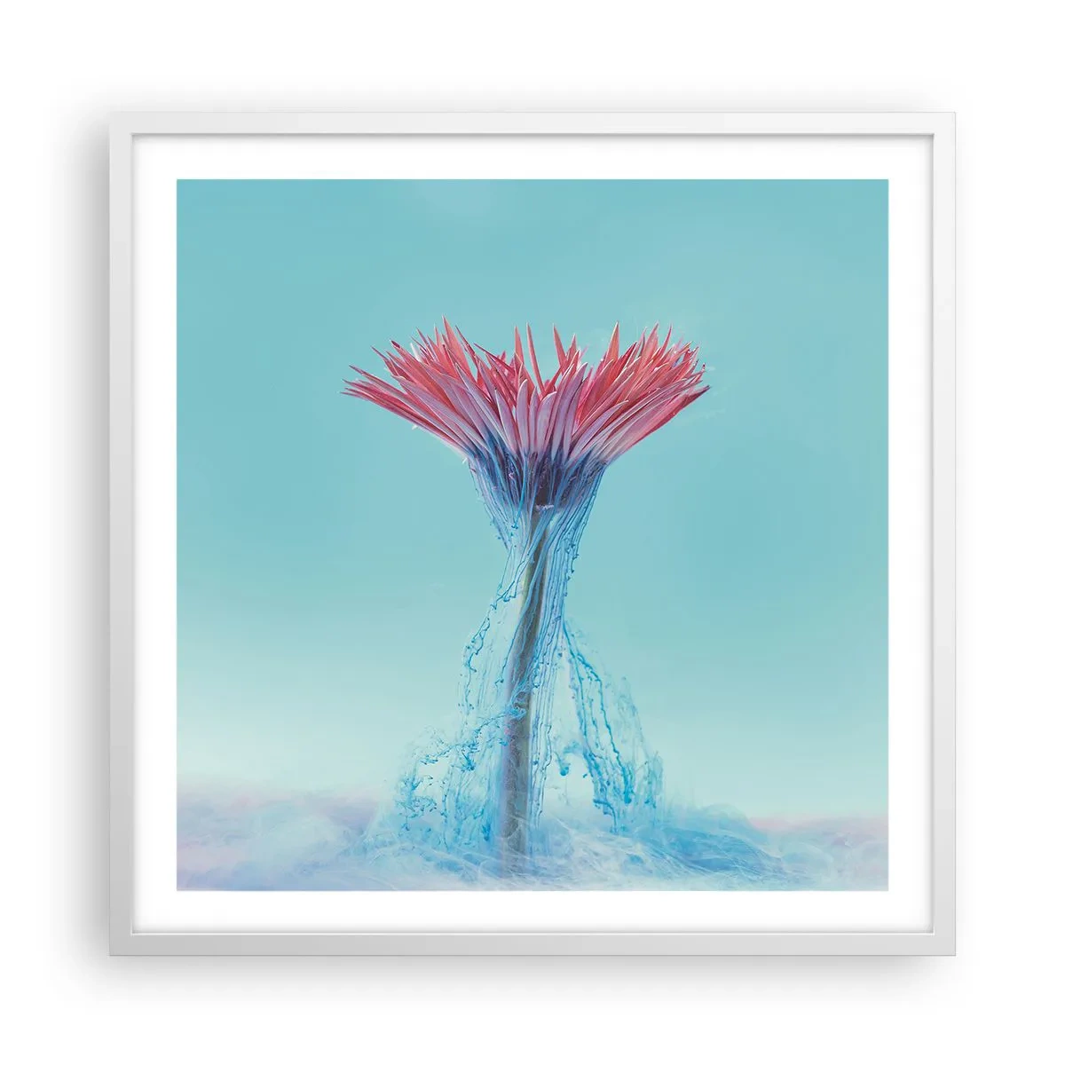 Poster in een witte lijst - In een verkwikkende omhelzing - 60x60 cm