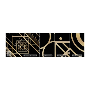 Fotobehang Monster Premium Canvas - Gouden geometrie - Abstractie, Deel, Grafisch - 100x30 cm
