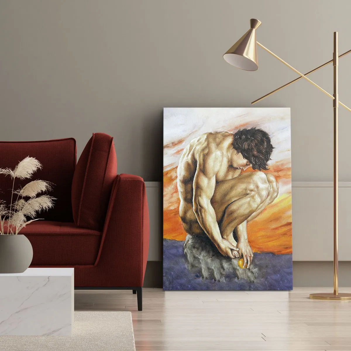 Schilderen op canvas - Ondergedompeld in zichzelf - 50x70 cm