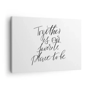 Schilderen op canvas - Typografisch opschrift in een elegante stijl op een witte achtergrond - 70x50cm - Voel jij het ook? - Moderne wanddecoratie voor woonkamer en slaapkamer ARTTOR