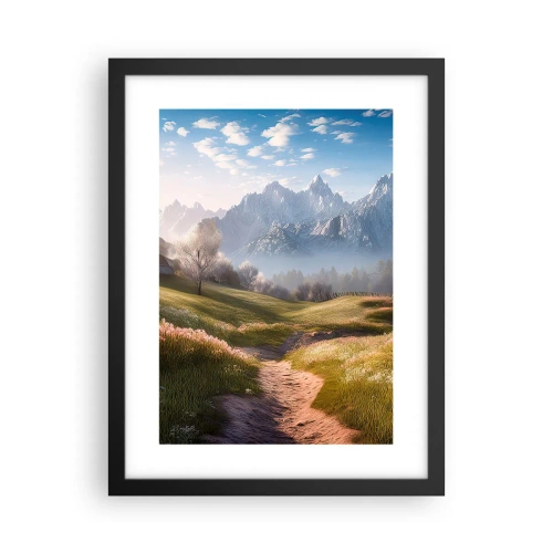 Poster in een zwarte lijst - Idyllische vallei - 30x40 cm
