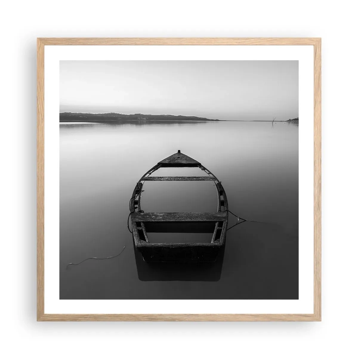 Een poster in een licht eiken lijst - Verlangen en melancholie - 60x60 cm