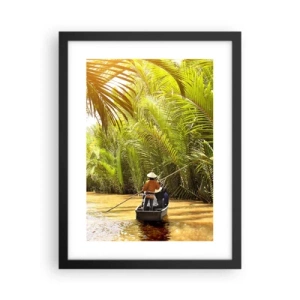 Poster in een zwarte lijst - Een palmravijn langs - 30x40 cm