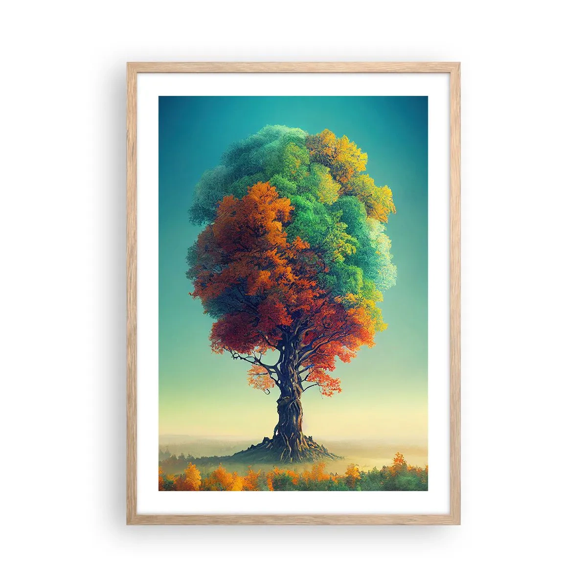 Een poster in een licht eiken lijst - Eik – de vader van de natuur - 50x70 cm