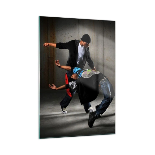 Schilderen op glas - Dansend met de straatwind - 50x70 cm