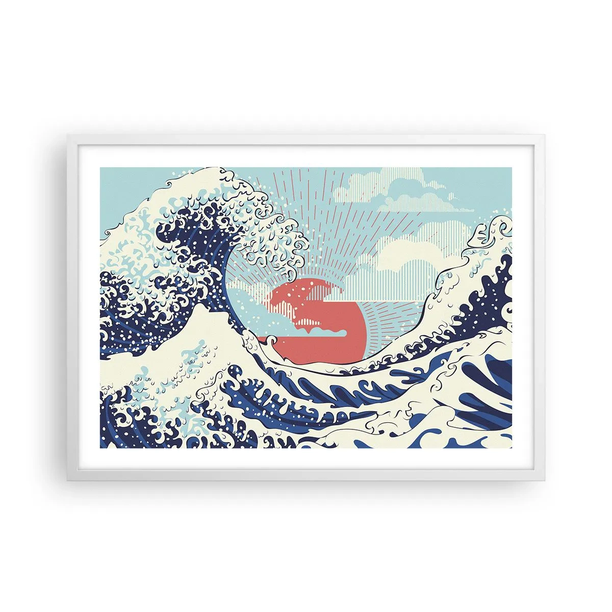 Poster in een witte lijst - Van Japanse inspiratie - 70x50 cm