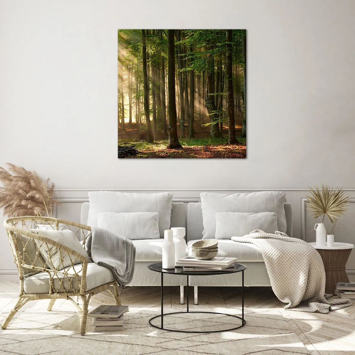 Schilderen op glas - Stralend op een lentemorgen - 70x70 cm