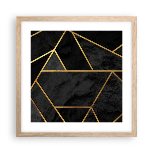 Een poster in een licht eiken lijst - Duisternis en glans - 40x40 cm