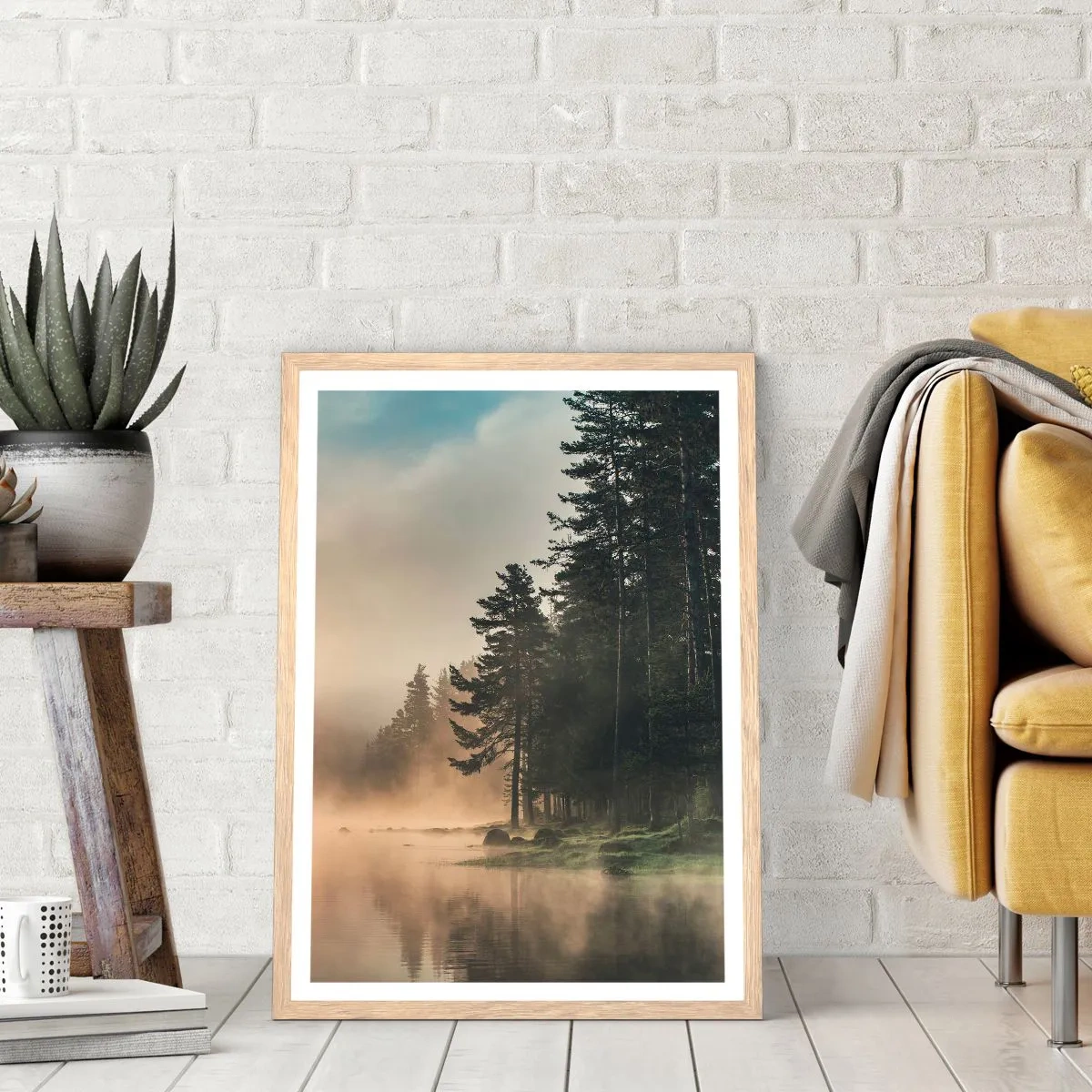 Een poster in een licht eiken lijst - De geboorte van de dag - 40x50 cm