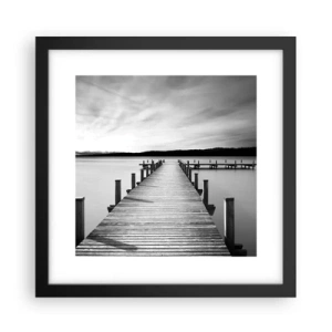 Poster in een zwarte lijst - Bij de waterput - vrede - 30x30 cm
