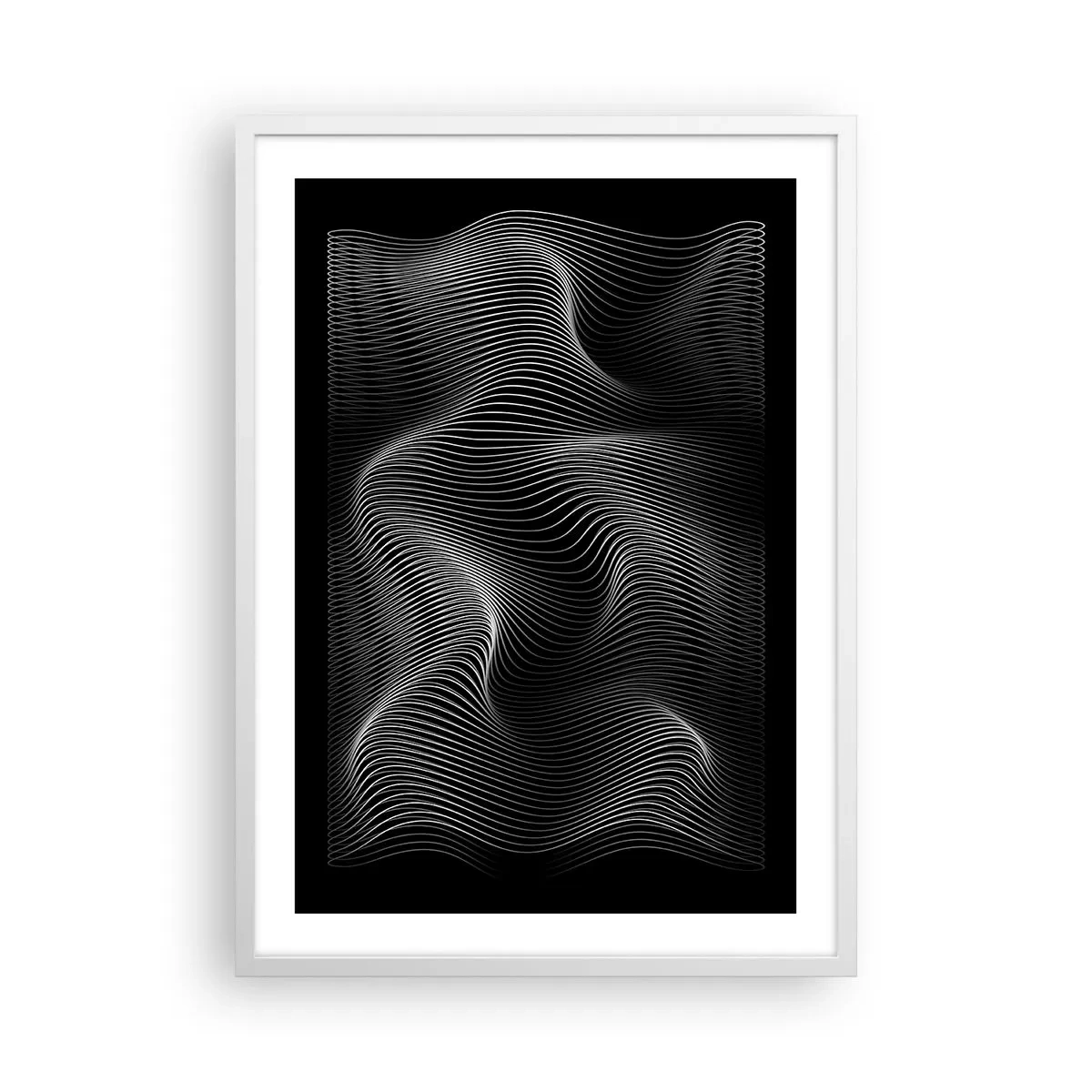 Poster in een witte lijst - Dans van licht in de ruimte - 50x70 cm