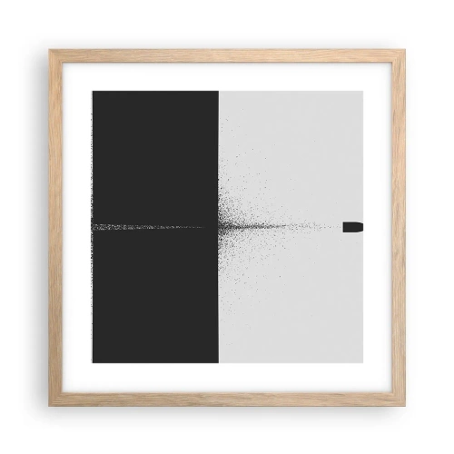 Een poster in een licht eiken lijst - Rechtstreeks naar het doel - 40x40 cm