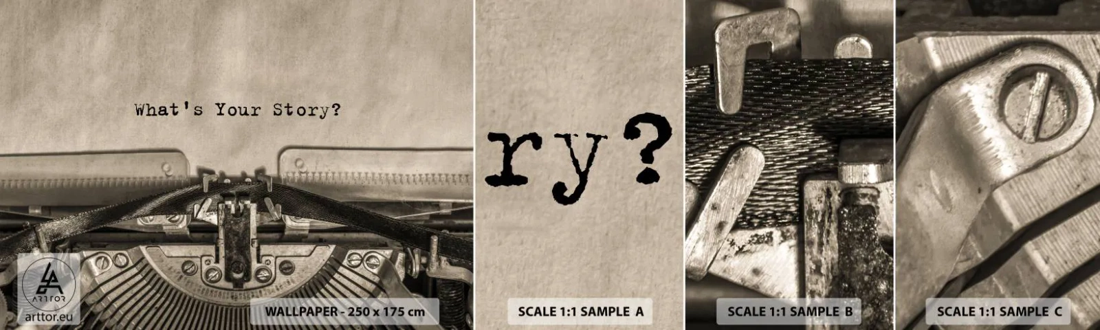 Fotobehang Staaltje Standard Eco - Vertel het mee - Schuimmachine, Vintage, Retro - 100x30 cm