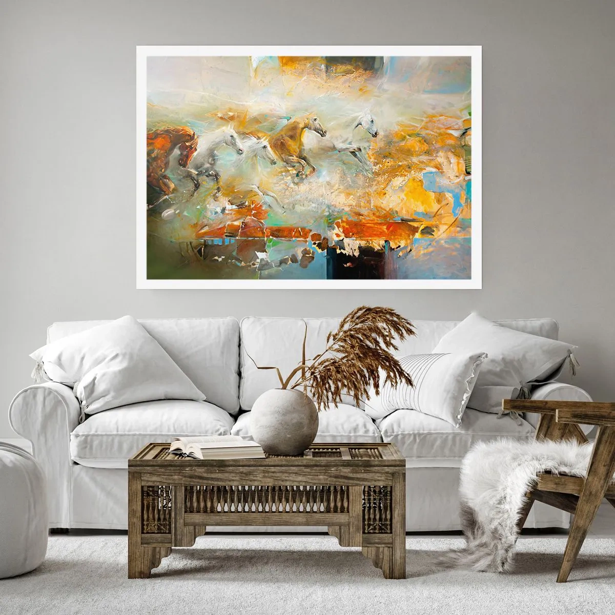 Poster - Galopperen door het licht - 50x40 cm