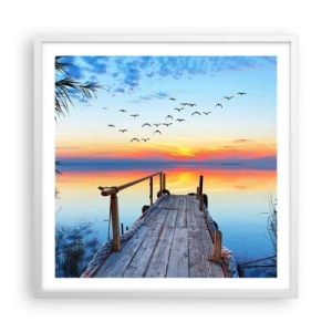 Poster in een witte lijst - Het is tijd om terug te gaan... - 60x60 cm