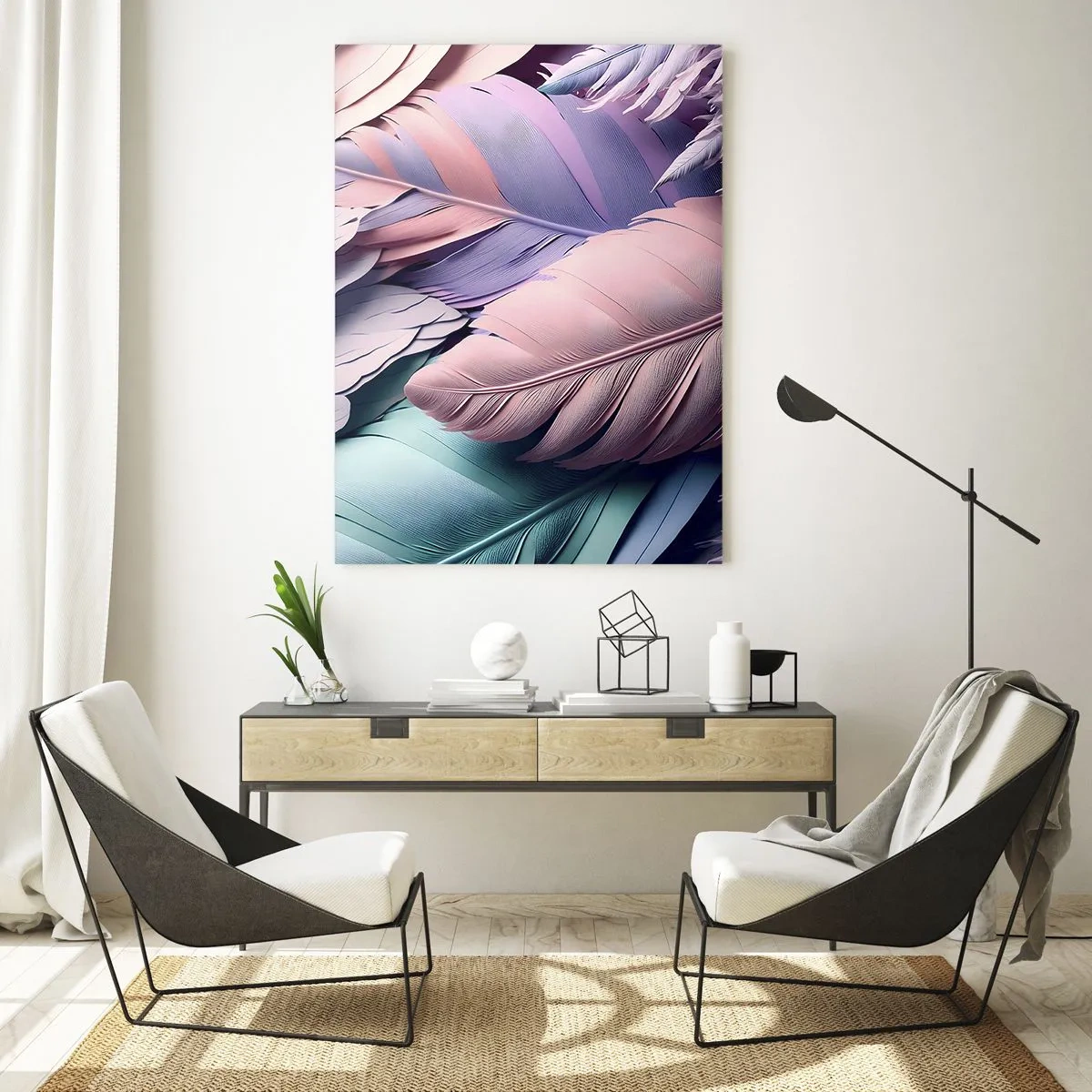 Schilderen op glas - Vogel chique - 70x100 cm