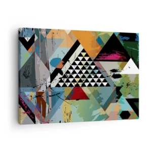 Schilderen op canvas - Een abstracte compositie van geometrische vormen en kleuren. - 70x50cm - Hoe gemakkelijk is het - Moderne wanddecoratie voor woonkamer en slaapkamer ARTTOR